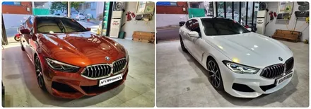 BMW G15 840D 전체랩핑 화이트컬러 / 양주시 덕정동