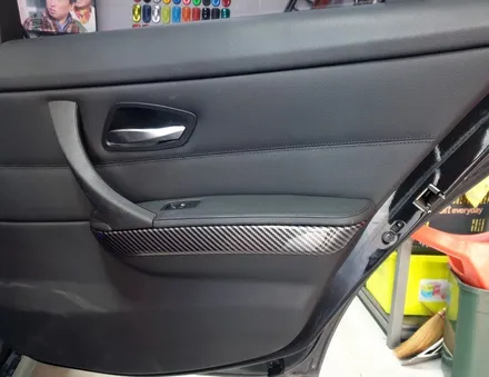 BMW E90 320i 실내 카본랩핑 시공으로 e90 실내리모델링 / 양주시 덕정동