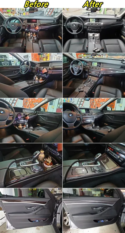 BMW F10 528i 실내카본랩핑으로 멋진 실내연출하세요 / 양주시 덕정동