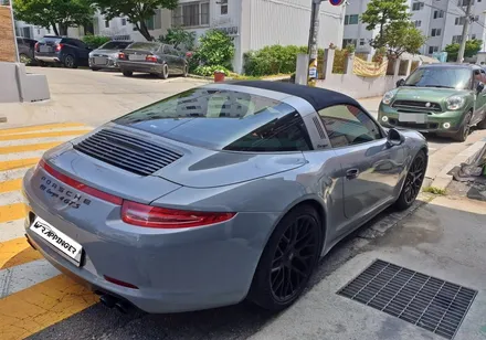 포르쉐 911 타르가 4GTS 락그레이 전체랩핑시공_랩핑거 / 양주시 덕정동