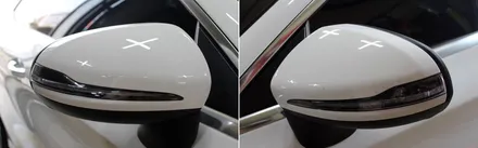 벤츠 C200쿠페 사이드미러카본랩핑 &  프론트범퍼립댐 랩핑시공 / 양주시 덕정동
