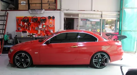 BMW 328I 컨버터블 전체랩핑시공과 금색포인트랩핑의 조합 / 양주시 덕정동