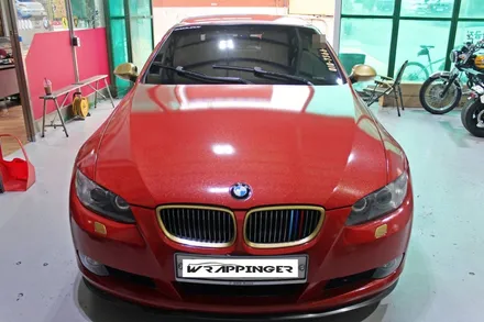 BMW 328I 컨버터블 전체랩핑시공과 금색포인트랩핑의 조합 / 양주시 덕정동