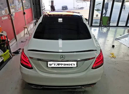 벤츠 C클래스 W205 루프스킨 시공 3M2080 유광블랙 / 양주시 덕정동