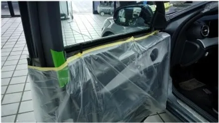 부산 명지 벤츠 W213 E클래스 블락포디 스카이블루 썬팅 재시공입니다