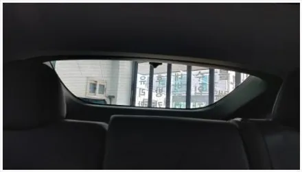 명지썬팅 테슬라 모델Y 레이노 S9 썬팅 및 lx5 룸밀러형 블랙박스 장착입니다
