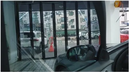 부산 명지 벤츠 W213 E클래스 블락포디 스카이블루 썬팅 재시공입니다