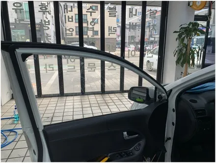 명지썬팅 기아 모닝 레이노 S9 재시공 작업입니다