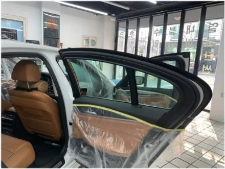 부산 명지 BMW 5시리즈 G30 차량 썬팅 재시공 작업입니다