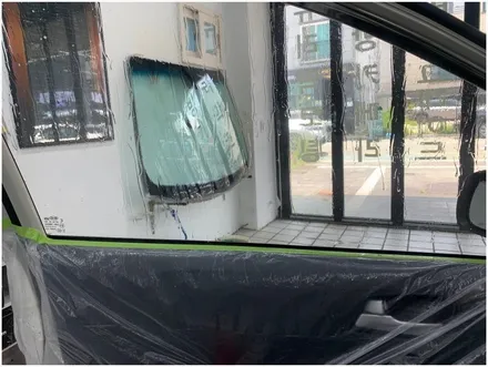 기아 모닝 레이노 썬팅 재시공 입니다