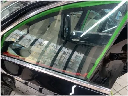 부산 명지 썬팅 BMW 5시리즈 G30 썬팅 재시공 및 아이나비 블랙작스 장착입니다