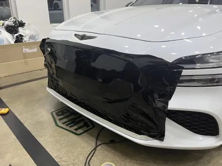 제네시스 g70 투톤랩핑,크롬죽이기(3m 2080 gloss black) / 수원 영통구