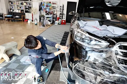 [벤츠]S클레스 사고처리 앞 범퍼 시공 / 전남 순천