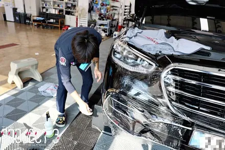 [벤츠]S클레스 사고처리 앞 범퍼 시공 / 전남 순천