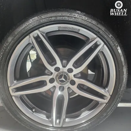벤츠 e220 다이아몬드컷팅휠 휠복원과정입니다 / 부산 금정, 북구, 동래, 기장, 양산
