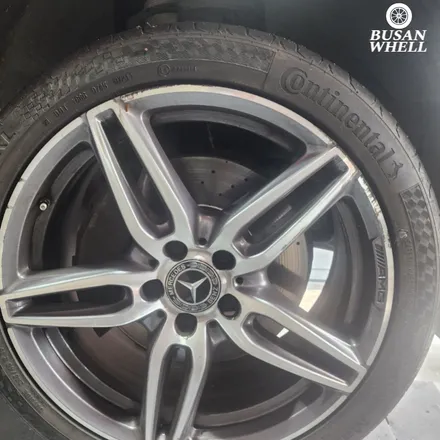 벤츠 e220 다이아몬드컷팅휠 휠복원과정입니다 / 부산 금정, 북구, 동래, 기장, 양산