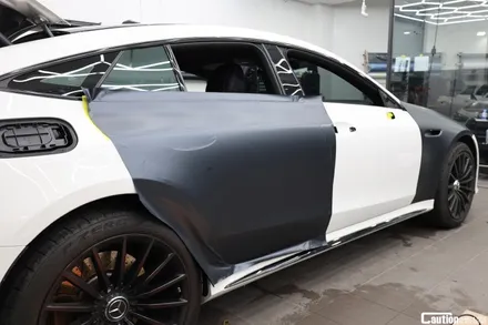 화이트에서 KPMF 무광 마그네틱 블랙 랩핑 / 벤츠 GT43 AMG / 코션랩핑 / 과천시 주암동
