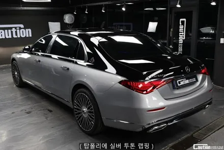 마이바흐 S680의 탑폴리에 실버 투톤 랩핑을 한다면 ? 코션 본사에서 ! / 과천시 주암동