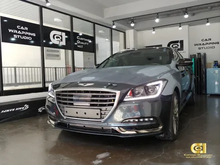 현대 G80 새틴 화이트 펄로 변신 자동차랩핑 전문점 씨앤큐원에서! / 수원 오목천동