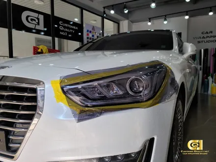 제네시스 EQ900 화이트펄 전체랩핑 시공기 수원랩핑 전문점 씨앤큐원 에서 / 수원 오목천동