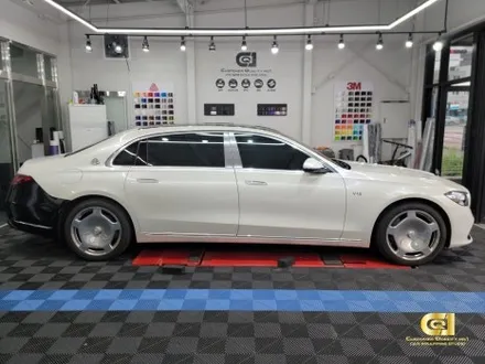 벤츠 S마이바흐 후면사고로 인한 전체랩핑 재시공 완료 수원랩핑 씨앤큐원 / 수원 오목천동