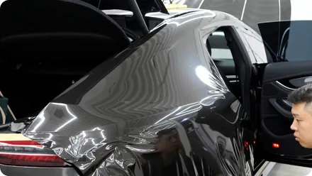 벤츠 gt43 amg 그라파이트에서 블랙메탈릭으로 전체랩핑 / 서울 강서구