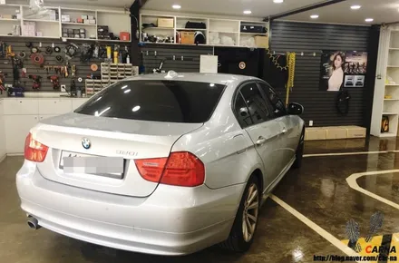영등포전면썬팅/ BMW320d 전면틴팅시공/자동차 앞유리 교체후썬팅/만도(Mando)M80 30%시공 / 영등포구 문래동