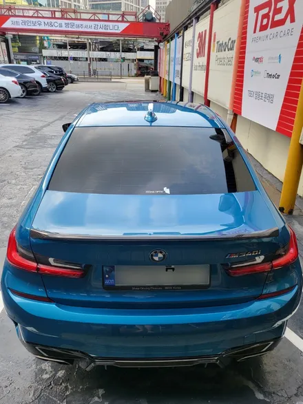 영등포수입차썬팅) BMW 340i 후퍼옵틱 KBR 농도교체 재시공 (측,후면+선루프 시공) / 서울 양천, 구로, 강서, 영등포, 부천