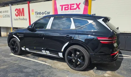 영등포 제네시스 전용 틴팅 필름 제네핏 시공 가능한 지정점- GV80 블랙에디션 제네핏 A3 풀시공 결과. / 영등포구 문래동
