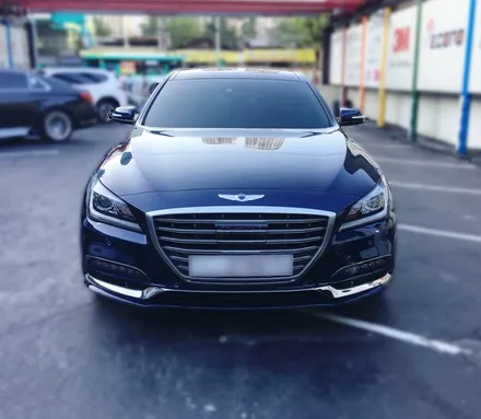 2018년 제네시스G80 로얄블루 입고 신차패키지 시공/ 만도필름 M90전체시공 / 아이나비 QXD1500(32G)장착! 열 찬단율 높은 자동차 썬팅 갑 / 영등포구 문래동