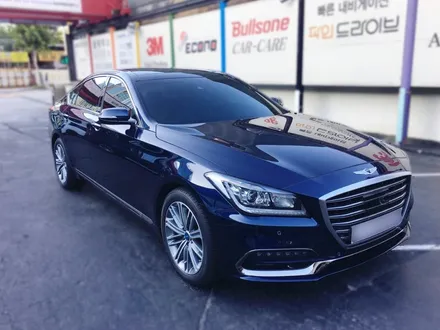 2018년 제네시스G80 로얄블루 입고 신차패키지 시공/ 만도필름 M90전체시공 / 아이나비 QXD1500(32G)장착! 열 찬단율 높은 자동차 썬팅 갑 / 영등포구 문래동