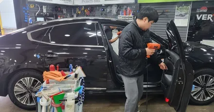 영등포썬팅)야간운행이 힘들정도로 어두운 농도에서 안전한 농도로 부분썬팅 재시공 완성.(5%→15%) / 서울 양천, 구로, 강서, 영등포, 부천