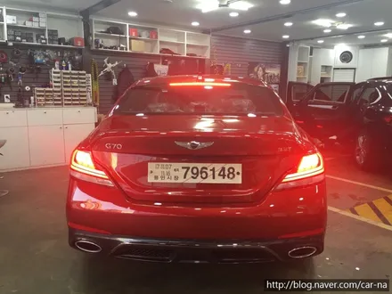 영등포 현대 G70 3M CM,CP틴팅시공/전면CM30%측후면CP15%/제네시스 G70 외장 블레이징 레드, 내장 스포츠 레드 / 영등포구 문래동