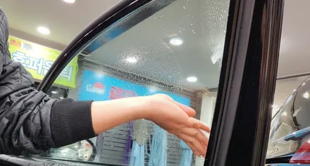 영등포썬팅)야간운행이 힘들정도로 어두운 농도에서 안전한 농도로 부분썬팅 재시공 완성.(5%→15%) / 서울 양천, 구로, 강서, 영등포, 부천