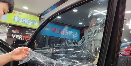 영등포썬팅)야간운행이 힘들정도로 어두운 농도에서 안전한 농도로 부분썬팅 재시공 완성.(5%→15%) / 서울 양천, 구로, 강서, 영등포, 부천