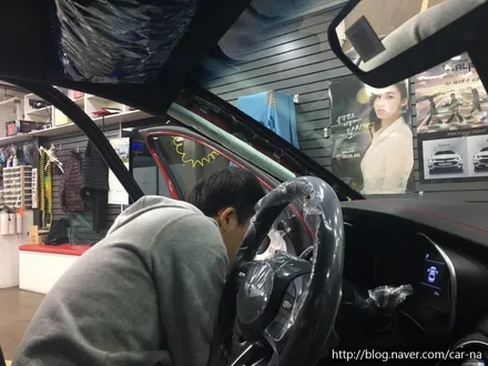 영등포 현대 G70 3M CM,CP틴팅시공/전면CM30%측후면CP15%/제네시스 G70 외장 블레이징 레드, 내장 스포츠 레드 / 영등포구 문래동