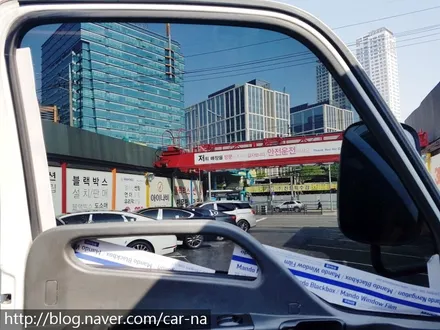 영등포 마이티 화물차용 후방카메라장착/ 룸미러모니터장착/ 마이티만도썬팅/만도M80시공 /영등포화물차썬팅 / 영등포구 문래동
