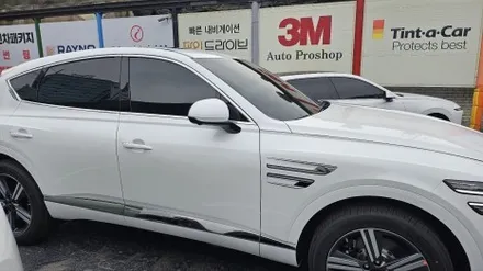 영등포 루마버텍스 신차패키지) 제네시스 GV80쿠페 화이트 버텍스900+700시공  (RV,SUV는 썬팅 농도를 어떻게 하는게 좋을까?) / 서울 양천, 구로, 강서, 영등포, 부천