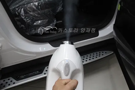 싼타페신차패키지 3M썬팅 사이드스텝시공 PPF 뷰게라801V2블랙박스장착 G1유리막코팅 / 서울 서초구