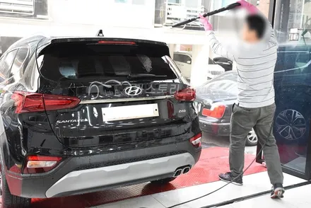 싼타페TM썬팅 3M썬팅 블랙박스장착 PPF 도어엣지 도어컵 트렁크라인 주유구 라이트 G1유리막코팅 열처리 완료!3M양재점 카스토리양재점 / 서울 서초구