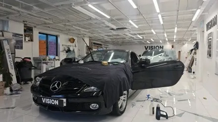 서초동 벤츠 SLK350 썬팅 재시공 │ 2010년식 블랙 차량 70% 연한 농도 비전S 시공 후기 / 서울 서초구