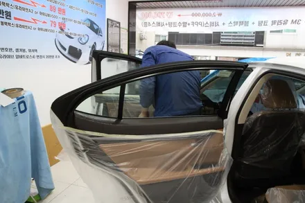 렉서스 ES300H 썬팅 신차패키지 시공기 렉서스ES300H레이노썬팅 만도KP100 블랙박스 장착 / 서울 서초구