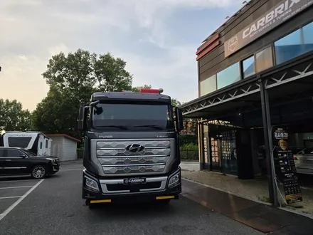 전주 화물차 썬팅 엑시언트 20년식 한글라스 유리 전체 썬팅 시공 및 사각지대 카메라 설치 작업 / 전북 젅주
