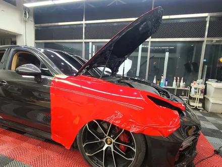 동탄 랩핑 고광택 로쏘 코르사 색상으로 포르쉐 파나메라 gts 감성 대폭발! / 화성시 동탄 반송동