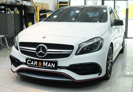 벤츠 a45amg 프런트립 사이드 스커트 윈도 몰딩 블랙 유광 포인트 랩핑 / 대구 카앤맨 / 대구 북구 검단동