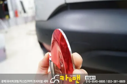 대구 qm3 엠블럼/도어캐치(레드 크롬 랩핑)/카앤맨 / 대구 북구 검단동