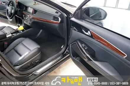대구 올뉴k7 실내 부분 랩핑(블랙 브러쉬) 시공/카앤맨 / 대구 북구 검단동