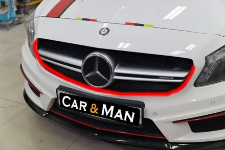 벤츠 a45 amg 그릴랩핑 / 바이퍼라인 / 스포일러 랩핑 시공 대구 / 카앤맨 / 대구 북구 검단동