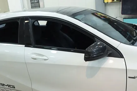 벤츠 a45amg 프런트립 사이드 스커트 윈도 몰딩 블랙 유광 포인트 랩핑 / 대구 카앤맨 / 대구 북구 검단동