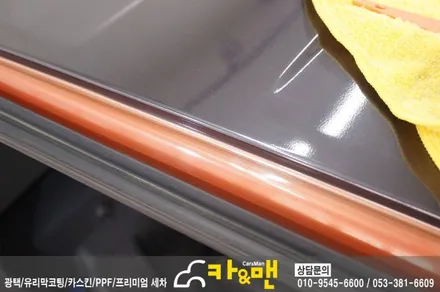대구 닛산 큐브 루프스킨/사이드미러/도어캐치 부분랩핑 시공/카앤맨 / 대구 북구 검단동